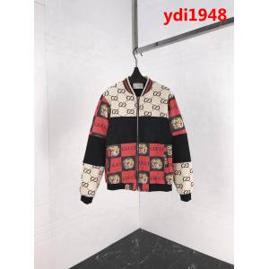 GUCCI古馳 18ss秋冬新款 雙G小logo 羅紋拼色鹿皮絨 加絨夾克外套 情侶款 ydi1948