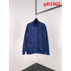 LV路易威登 18秋冬 暗紋logo 藍色 天鵝絨雕花 男款夾克 ydi1962