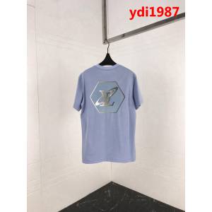 LV路易威登 19ss早春新款短袖 銀河系列 後背燙銀亮粉logo 採用純棉面料 高版本男女同款 ydi1987
