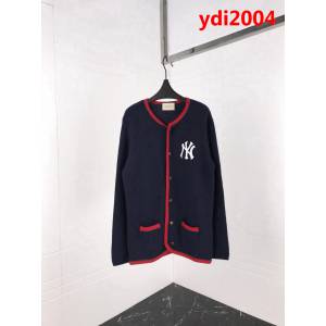 GUCCI古馳 NY合作限量款 18秋冬 海軍藍色 羊毛圓領開衫 NY刺繡洋基隊 ydi2004