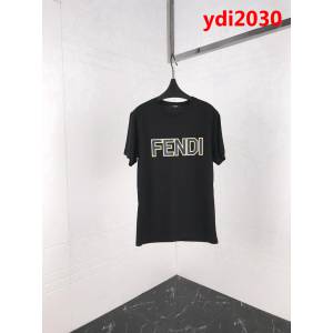 FENDI芬迪 19FW春夏新款短袖 黃色包邊Fendi字母印花 定制面料 簡約百搭款 高版本情侶款 ydi2030