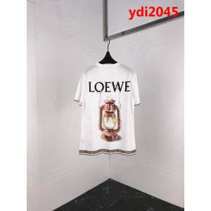 LOEWE羅意威 18秋冬新款短袖 黑色油燈logo 數碼直噴工藝 定制面料 高版本情侶款 ydi2045