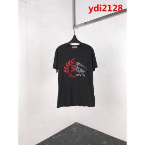 BURBERRY巴寶莉 19ss早春新款 拼色刺繡麥穗騎士 男款短袖 精密刺繡工藝 ydi2128