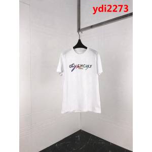 Gvc紀梵希 19ss早春新款 彩色字母刺繡短袖 精密刺繡工藝 定制面料 黑白雙色 男女同款 ydi2273
