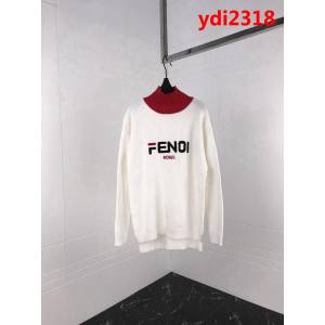 FENDI芬迪 18ss秋冬新款 羊毛混紡 撞色高領毛衣 胸口刺繡新logo 明星同款 寬鬆版型 男女同款 ydi2318