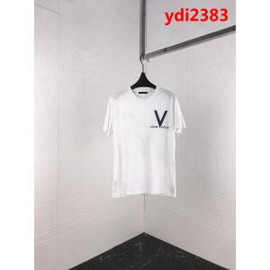 LV路易威登 19ss最新款 前後字母印花 白色短袖 高版本情侶款 男女同款 ydi2383
