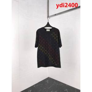 GUCCI古馳 19ss春夏新秀款 全身雙G燙鑽工藝 短袖T-shirt 三色鑽漸變效果 男女同款 ydi2400