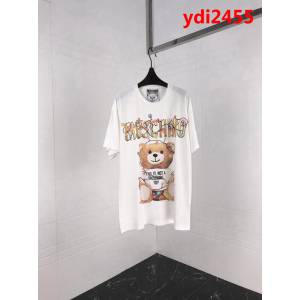 MOSCHIN莫斯奇諾 18ss專櫃最新 聖誕限定款 最新閃粉工藝 男款白色短袖 ydi2455