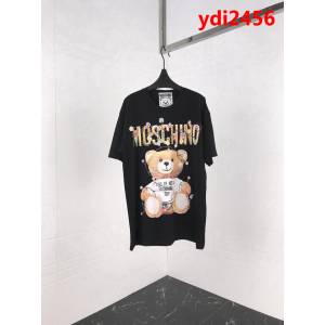MOSCHIN莫斯奇諾 18ss專櫃最新 聖誕限定款 最新閃粉工藝 男款黑色短袖 ydi2456
