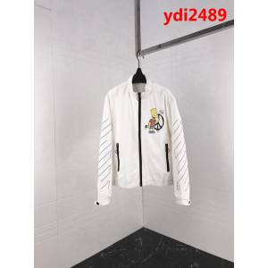 OFF-w19ss春季新款 卡通湯普森印花 定制科技折痕面料 男款風衣外套 ydi2489
