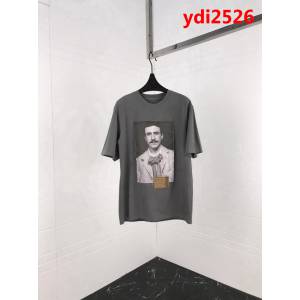 Loewe羅意威 19ss新款 耶誕節限定款 藝術家圖像貼布 灰綠色 男款短T ydi2526