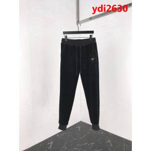 DIOR迪奧 18冬季新款 金絲刺繡小蜜蜂 雙面絲絨 保暖男款衛褲 ydi2630
