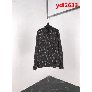 YSL聖羅蘭 19ss春季 黑色 米老鼠印花長袖襯衫 府綢面料 數碼直噴印花 男女同款 ydi2633