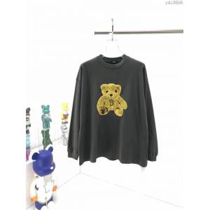 welldone男裝 20秋冬新品立體刺繡小熊薄款長袖衛衣  ydi3056
