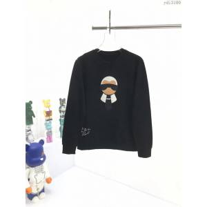 Fendi男裝 芬迪20年早秋新款老佛爺拼皮釘珠圓領衛衣 高版本  ydi3100