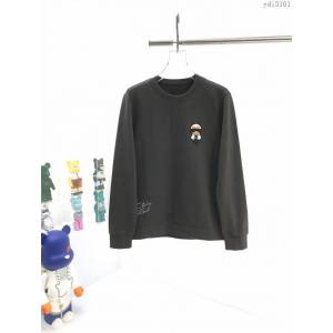 Fendi男裝 芬迪20年早秋新款老佛爺拼皮釘珠圓領衛衣 高版本  ydi3101