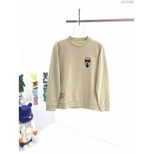 Fendi男裝 芬迪20年早秋新款老佛爺拼皮釘珠圓領衛衣 高版本  ydi3104