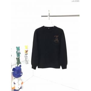 LV男裝 2020秋冬新款刺繡拼皮圓領衛衣 LV高版本男女同款  ydi3208