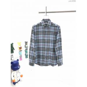 Burberry男裝 巴寶莉新款格紋棉質法蘭絨襯衫 Burberry男士格子襯衫  ydi3288