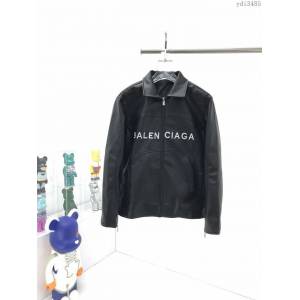Balenciaga男裝 巴黎世家秋冬最新款機車皮衣 前幅經典繡花  ydi3485